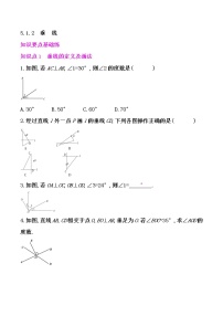 初中数学人教版七年级下册第五章 相交线与平行线5.1 相交线5.1.2 垂线课时训练