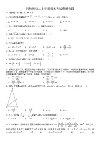 2021－2022学年八年级上学期湘教版期末考试数学模拟卷四（word版 含答案）