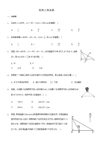 初中数学第二十八章  锐角三角函数综合与测试课时作业