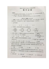 山东省枣庄市山亭区2020届九年级初中学业水平模拟（一模）考试数学试题及答案（图片版）