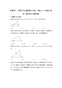 专题04   27.2 相似三角形- 期末复习专题训练 2021-2022学年人教版数学九年级下册