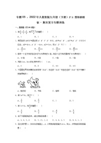 专题03 ： 27.1 图形的相似 - 期末复习专题训练 2021-2022学年人教版数学九年级下册