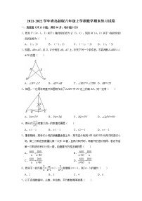 2021-2022学年青岛版八年级上学期数学期末练习试卷（word版 含答案）