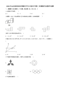 精品解析：2020年山东省济南市明湖中学九年级中考第二次模拟考试数学试题（解析版+原卷版）