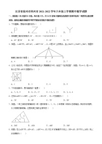 江苏省徐州市邳州市2021-2022学年八年级上学期期中数学试题 （Word版含答案）