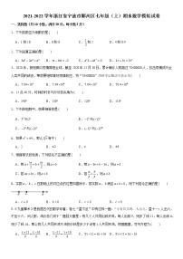 浙江省宁波市鄞州区2021-2022学年上学期七年级期末数学模拟试卷（word版 含答案）