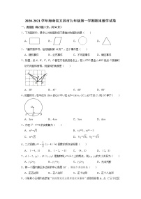 海南省文昌市2020-2021学年九年级上学期期末数学试卷（word版 含答案）