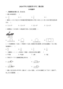 精品解析：2020年浙江省温州市六校联考九年级二模数学试题解析版 +原卷版