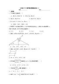 数学苏教七年级下册苏科版期末数学试卷8（含答案）