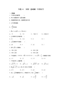 专题6.1 实数（基础篇）专项练习-【挑战满分】2021-2022学年七年级数学下册阶段性复习精选精练（人教版）