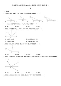 人教版七年级数学2022年“寒假自主学习”练习卷13：角（含答案）