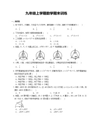 九年级上学期数学期末训练