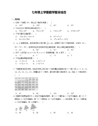 七年级上学期数学期末综合练习题