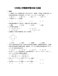 七年级上学期数学期末练习试题