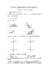 2021-2022学年九年级数学上册湘教版期末模拟卷一（word版 含答案）