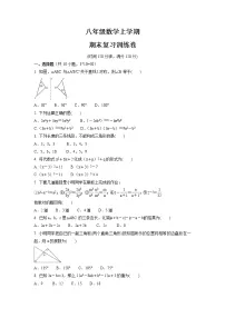 2021-2022学年人教版八年级上学期 数学 期末复习训练卷 （word版 含答案）
