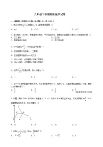 八年级下册数学苏教苏科版试卷期末考试试卷10（含答案）