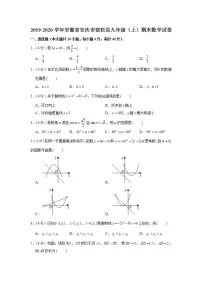 2019-2020学年安徽省安庆市宿松县九年级(上)期末数学试卷