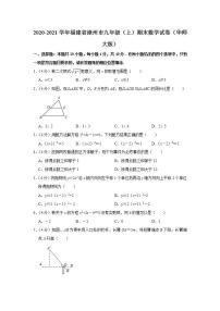 2020-2021学年福建省漳州市九年级（上）期末数学试卷（华师大版）