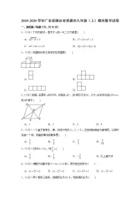 2019-2020学年广东省清远市英德市九年级（上）期末数学试卷