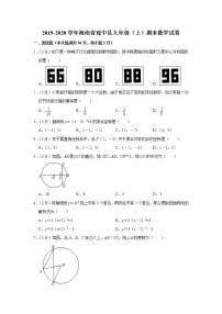 2019-2020学年海南省琼中县九年级（上）期末数学试卷