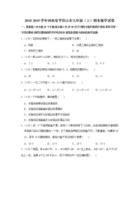 2018-2019学年河南省平顶山市九年级（上）期末数学试卷