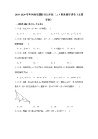 2019-2020学年河南省濮阳市九年级（上）期末数学试卷（五四学制）