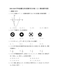 2018-2019学年新疆九所名校联考九年级（上）期末数学试卷