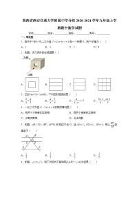 2020-2021学年西安交通大学附属中学九年级上学期期中数学试题（含答案与解析）