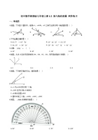 2021学年6.5 角与角的度量当堂达标检测题