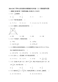 2016-2017学年山东省泰安市肥城市七年级（上）期末数学试卷