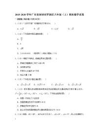 2019-2020学年广东省深圳市罗湖区八年级（上）期末数学试卷