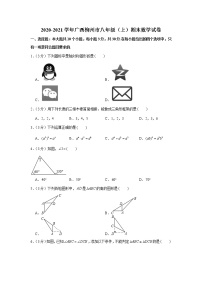 2020-2021学年广西柳州市八年级（上）期末数学试卷