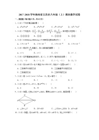 2017-2018学年海南省文昌市八年级（上）期末数学试卷