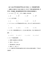 2017-2018学年河南省平顶山市八年级（上）期末数学试卷