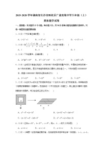 2019-2020学年湖南省长沙市雨花区广益实验中学八年级（上）期末数学试卷