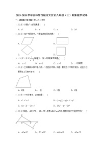 2019-2020学年吉林省白城市大安市八年级（上）期末数学试卷