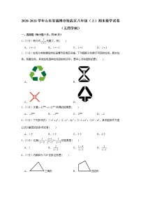 2020-2021学年山东省淄博市张店区八年级（上）期末数学试卷（五四学制）