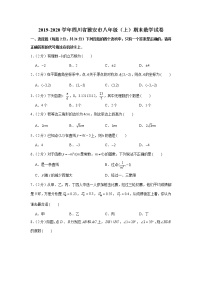 2019-2020学年四川省雅安市八年级（上）期末数学试卷