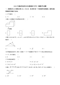 精品解析：2020年陕西省西安市莲湖区中考二模数学试题（解析版+原卷版）