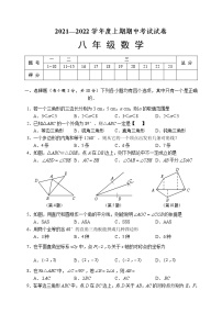 2021-2022学年河南周口川汇区上期期中考试人教版八年级数学（含答案）练习题