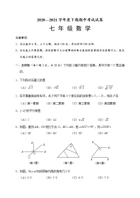 2020-2021学年河南周口川汇区下期期中考试卷人教版七年级数学（试卷+答案）