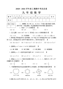 2020-2021学年度河南周口川汇区上期期中统考试卷人教版九年级数学（试卷+答案）