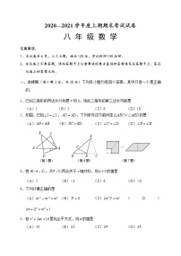 2020-2021学年河南周口川汇区上期期末统考试卷人教版八年级数学（试卷+答案）