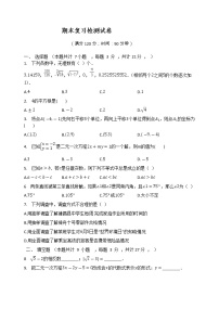 2020-2021学年七年级数学人教版下册期末复习检测试卷（Word版无答案）