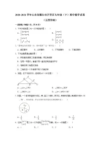 2020-2021学年山东省烟台市芝罘区七年级(下)期中数学试卷(五四学制)(word版无答案)