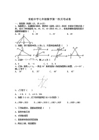 吉林省乾安县实验中学2020-2021学年七年级下学期第一次月考数学试卷（Word版含图片答案）