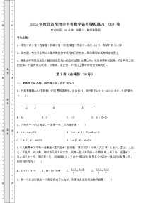 【难点解析】2022年河北省沧州市中考数学备考模拟练习 （B）卷（含答案及解析）