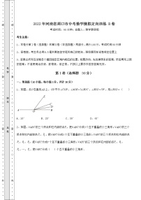 【难点解析】2022年河南省周口市中考数学模拟定向训练 B卷（含详解）