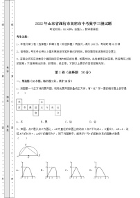 【难点解析】2022年山东省潍坊市高密市中考数学三模试题（含答案详解）